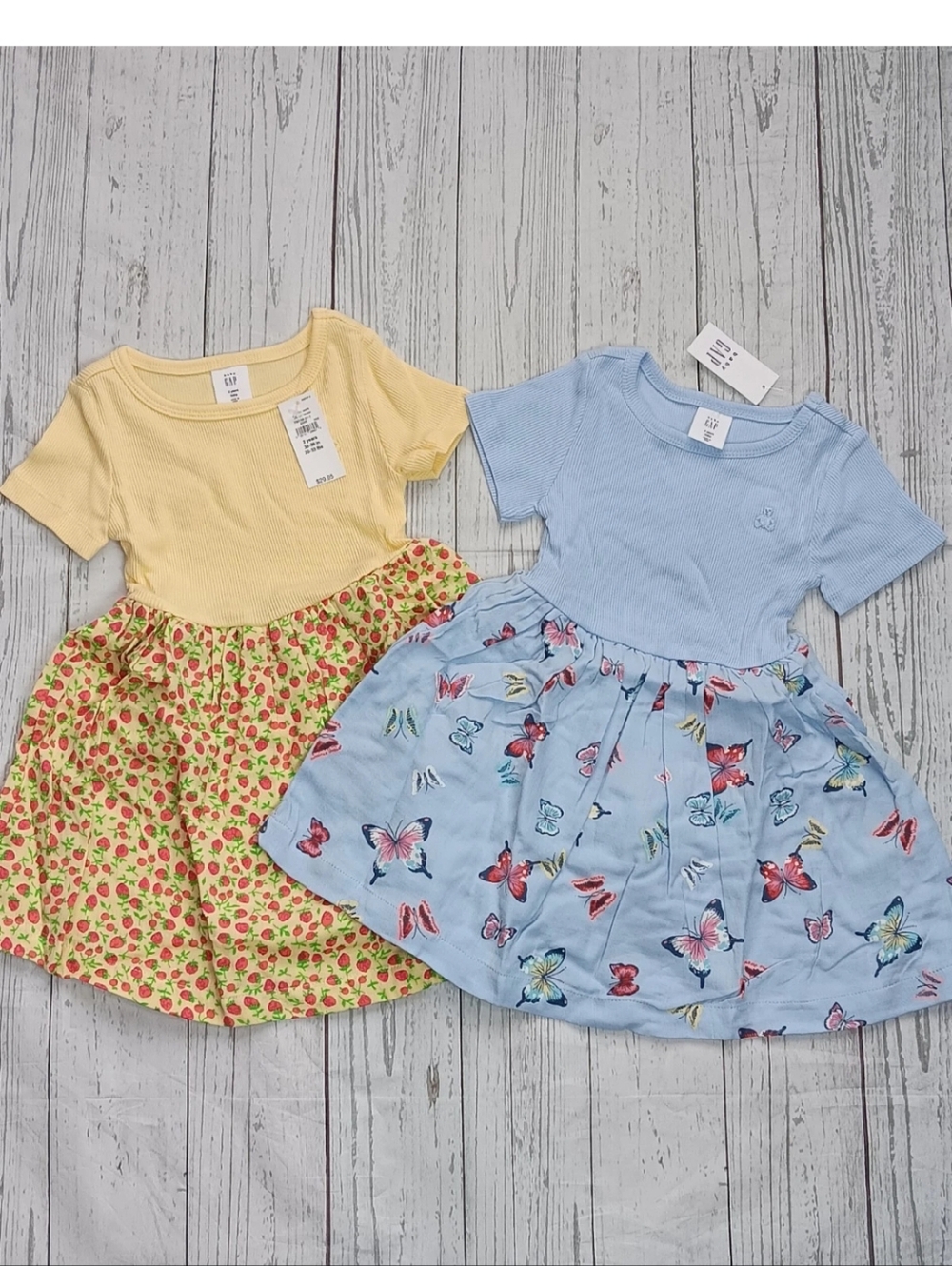 Lot Of 2 New Gap Kids Girl's Dress Butterfly/ Strawberry Print Size 2T $60